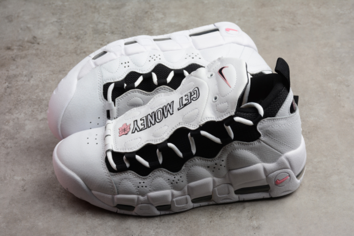 Nike Air More Money White Black-Coral Chalk Shoes - Click Image to Close